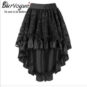 Burvogue Black lace steampunk style skirt
